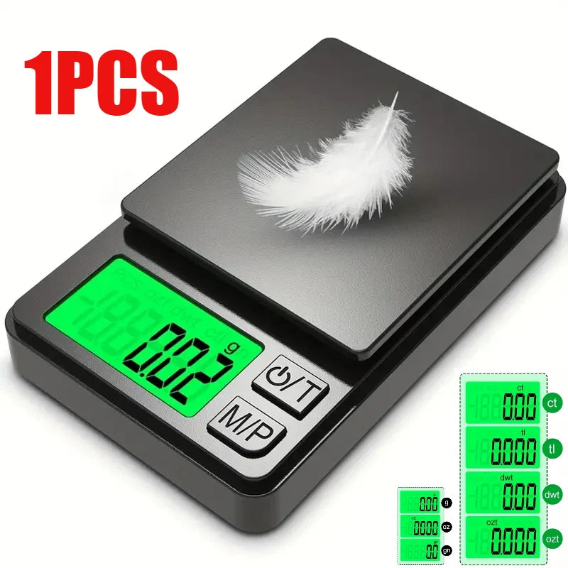 Precision Pocket Scale 1000g X 0.01g - Digital Gram, Food, Jewelry, Ounces/Grains Scale with Backlit LCD - Mini Scale for Travel