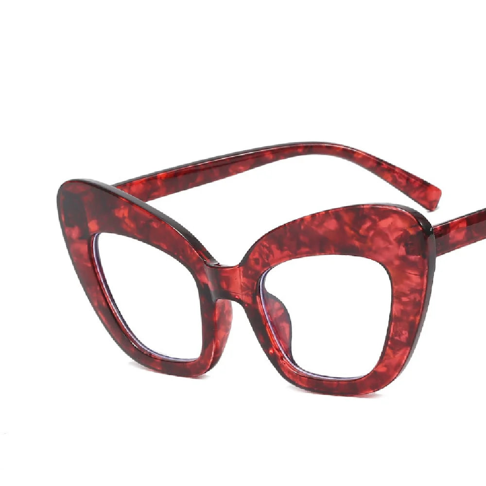 Cat Eye Eyewear Frame – Anti Blue Light – Plastic Oversized Leopard | KIMLUD