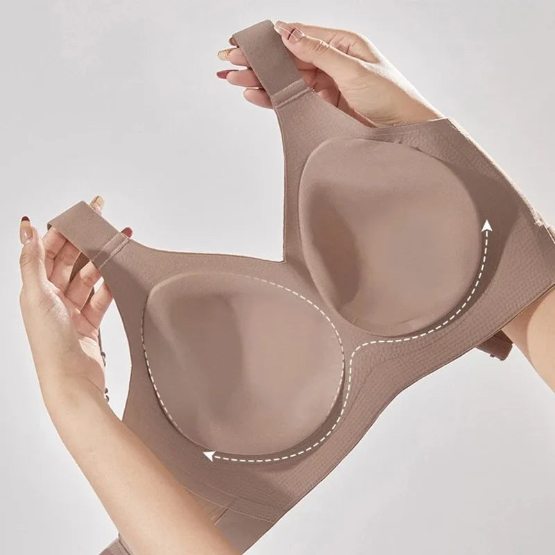 Seamless Bra Plunge Push-Up With Traceless Comfort — Black | KIMLUD
