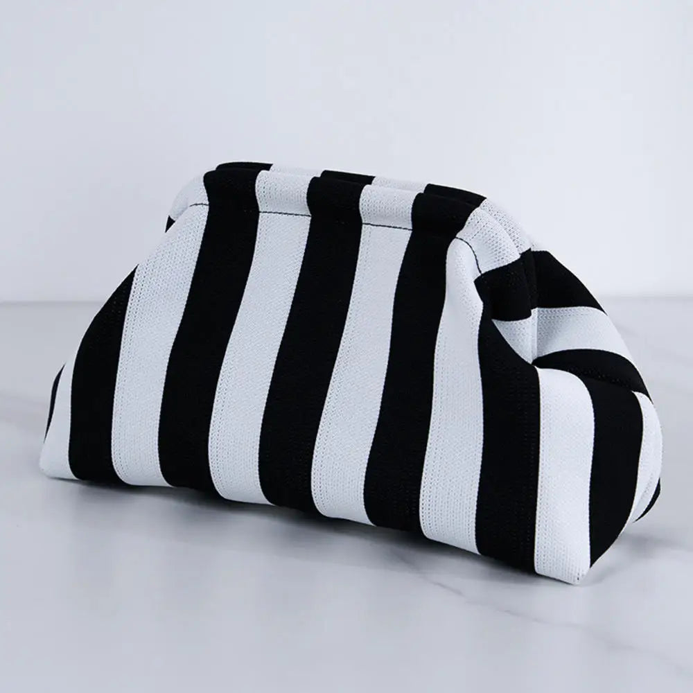 Striped Polyester Clutch Bag Small — Multicolor | KIMLUD