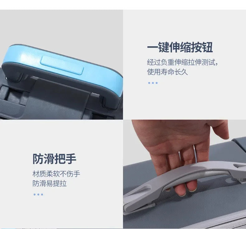 Waterproof ABS Carry-On Luggage For Kids Travel Companion With Multi-Function Design — Sky-Blue | KIMLUD