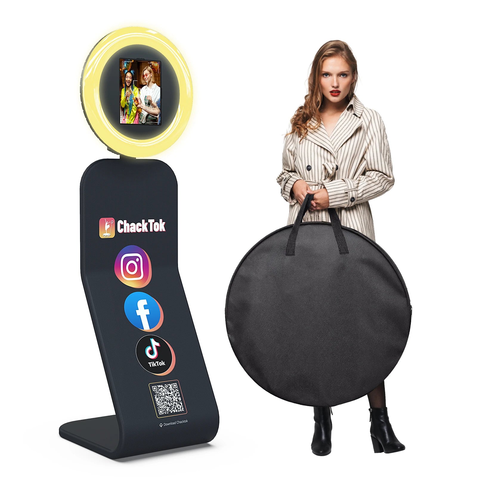Sculpted Metal Photo Booth Machine For iPad With Flight Case And Remote Control — Blue | KIMLUD