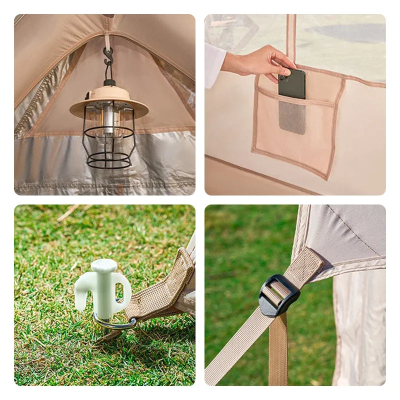 A Inflatable Camping Outdoor 2 Rooms 3-5 People  Air Pump Inflatable Cabin House Tent