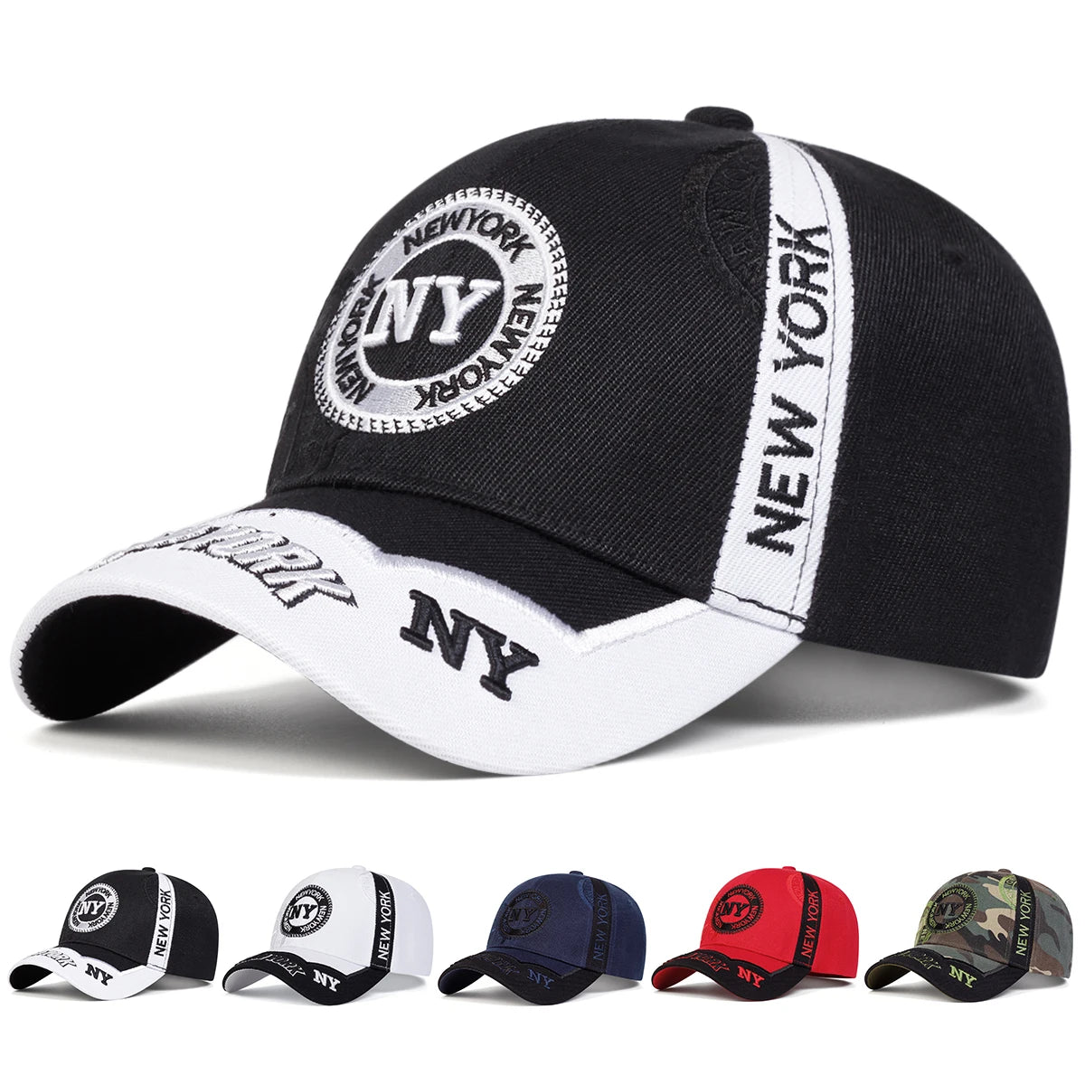 Letter Embroidered Baseball Cap Adjustable — Black | KIMLUD