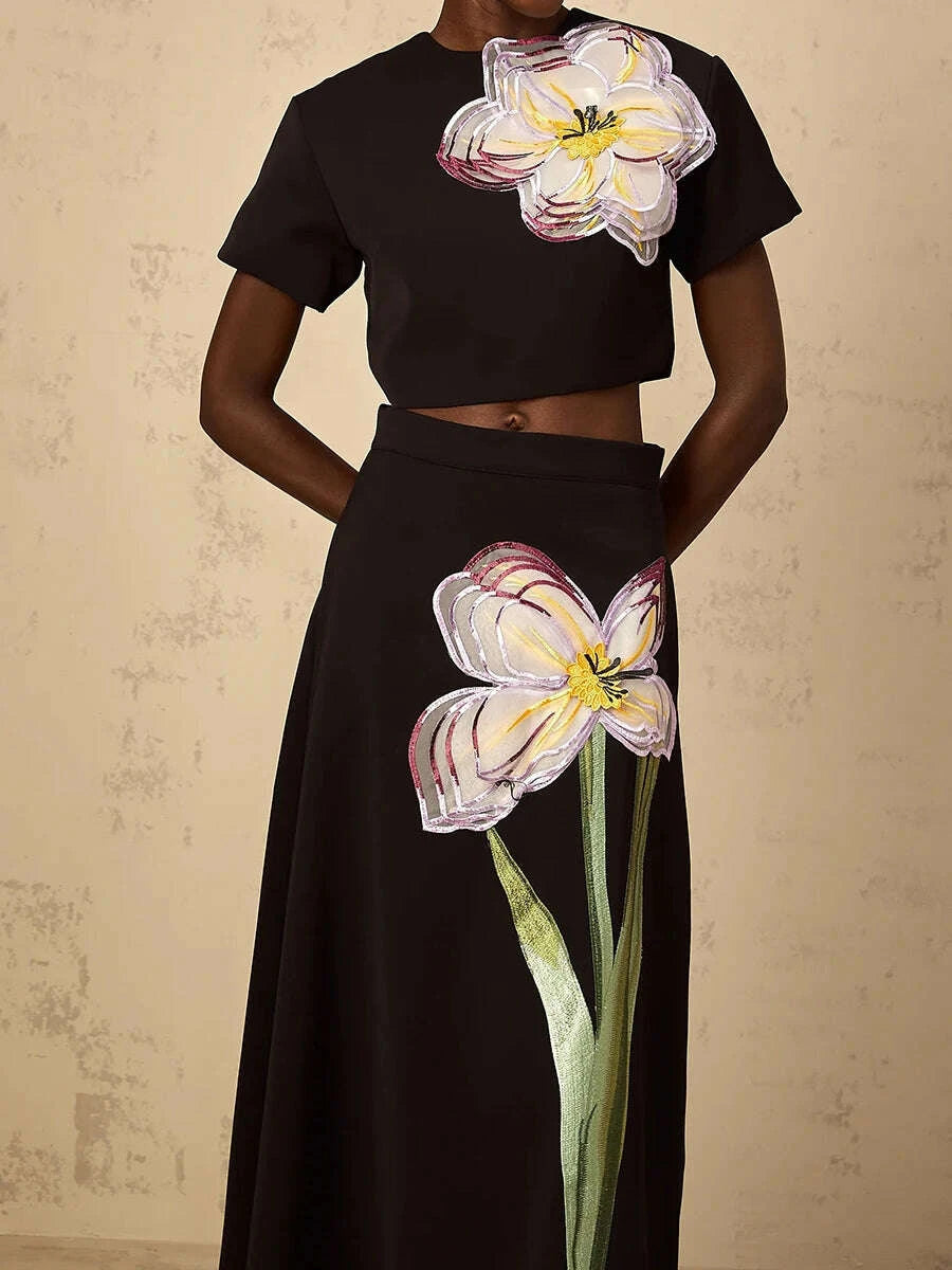 vgh-spliced-appliques-two-piece-set-for-women-o-neck-short-sleeve-top-high-waist-a-line-temperament-skirt-outfits-female-fashionkimludkimlud-35578732