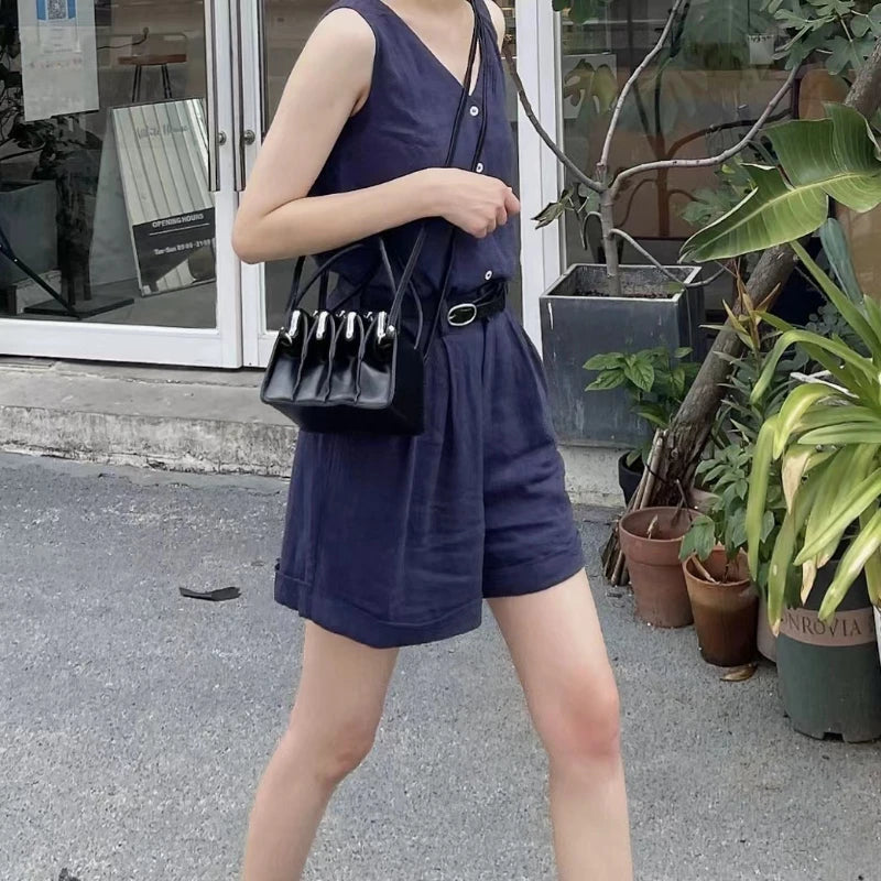 Microfiber Leather Crossbody Bag With Multilayered Shell — Black | KIMLUD