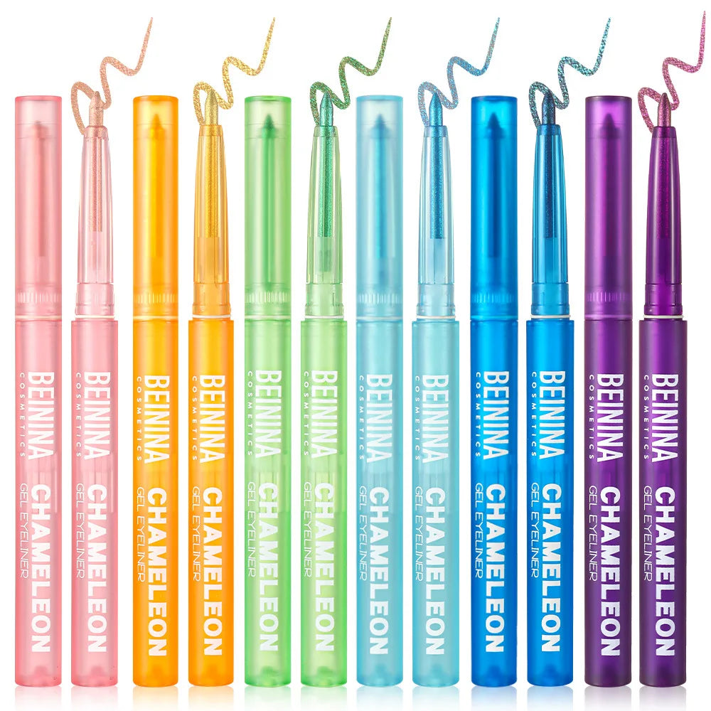 Metallic Chameleon Eyeliner Gel Pen Glitter Multicolor Effect Waterproof Quick Dry — Blue | KIMLUD