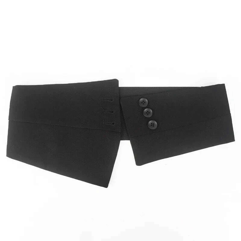 KIMLUD, Irregular waistband for women with ultra wide decoration, simple and 100% matching skirt, shirt design, and a small number of el, KIMLUD Womens Clothes