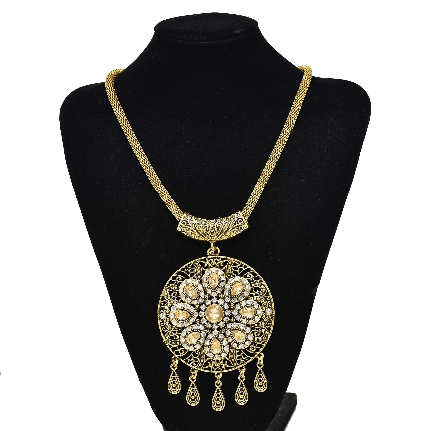 Collar Necklace - Big Chunky - Tibetan Silver - Silver | KIMLUD