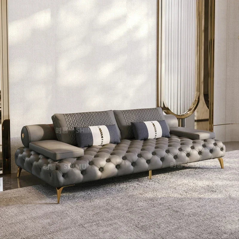 Italian Genuine Leather Sofas Sectional Modern Luxry Designer Loveseat Sofa 3 Piece Set Woonkamerbanken Living Room Furniture