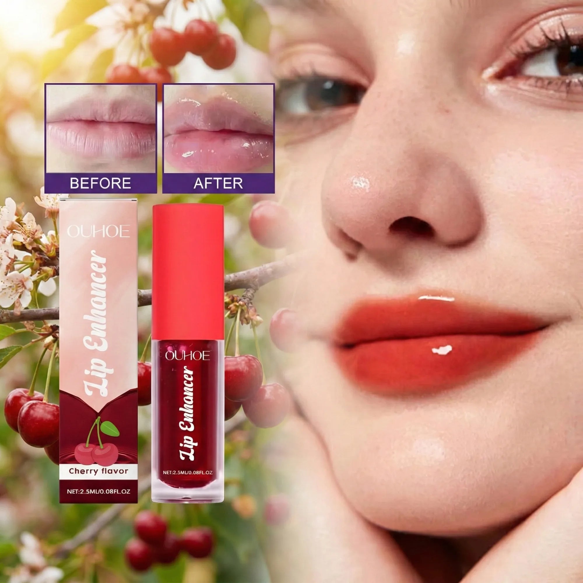Hyaluronic Lip Plumping Serum Silk Finish — Cherry Red | KIMLUD