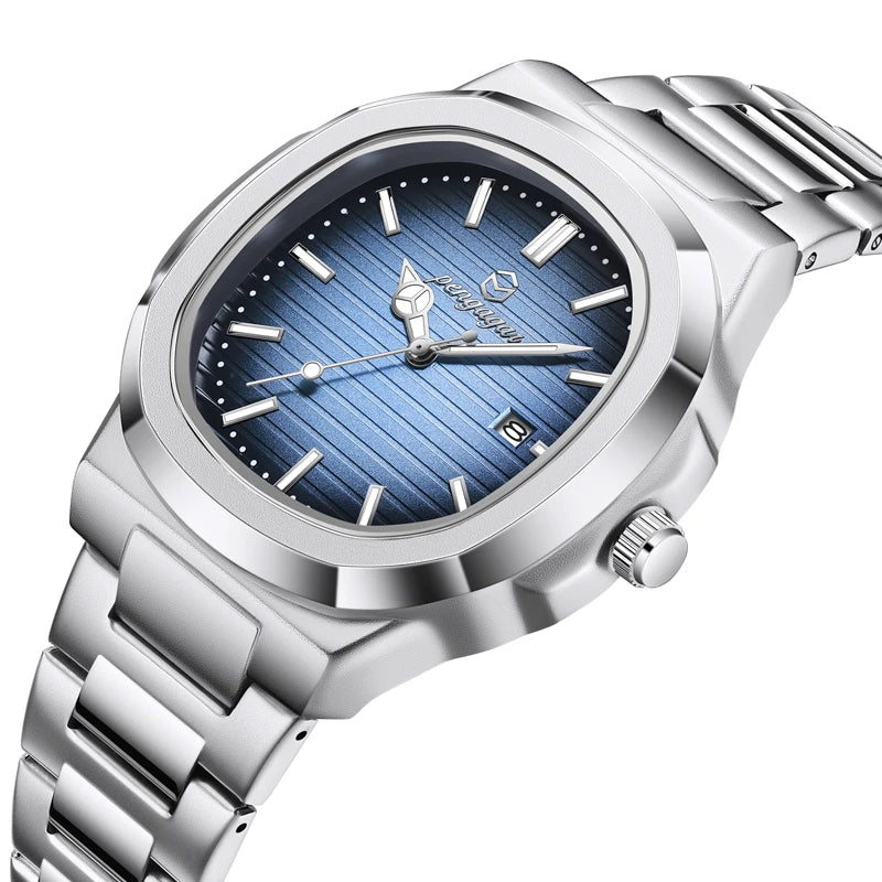 Men Luxury Watch Business Waterproof Male Clock Luminous Date Stainless Steel Square Quartz Men Watch reloj hombre