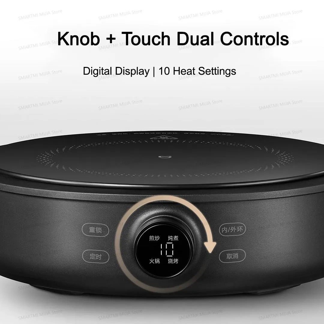 MIJIA Electric Ceramic Cooktop,2200W Induction Cooker,10‑Level Power With Child Safety Lock,Timer,CN Version With Adapter