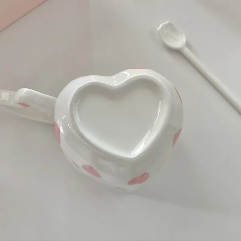 2024 Middle East Style Coffee Tea Cup Creative Heart Cup Ceramics Milk Cups Porcelain Coffee Cups Wholesale Tableware Cups Gift, KIMLUD Women's Clothes