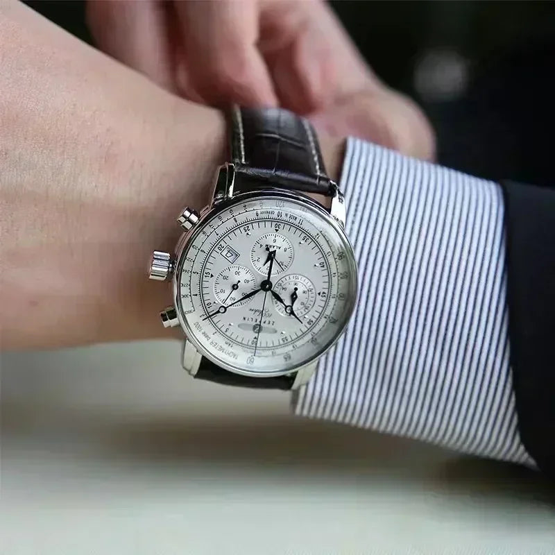 Stainless Steel Automatic Wristwatch — Black | KIMLUD