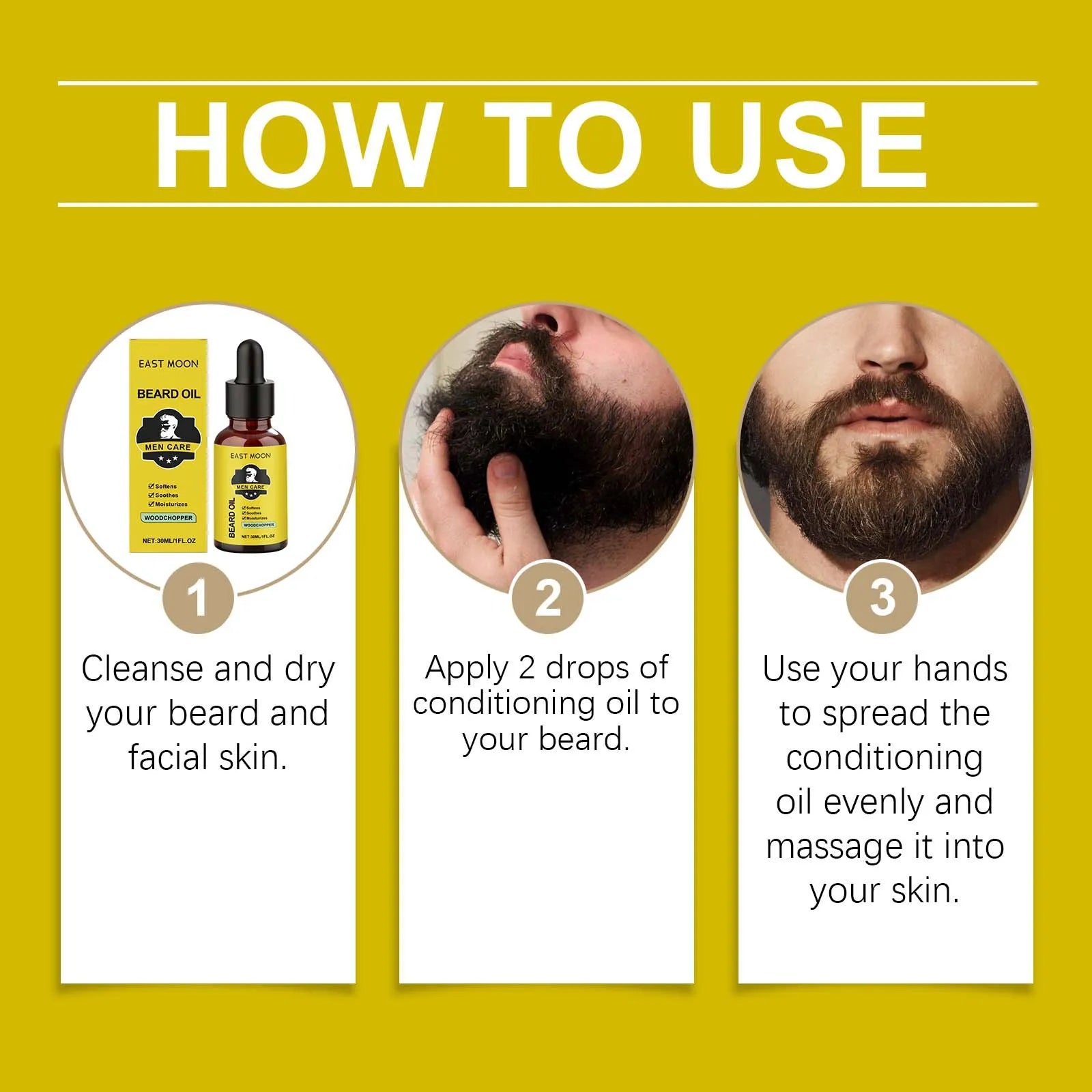 Nourishing Beard Care Oil Musk Scent — Bright Yellow | KIMLUD