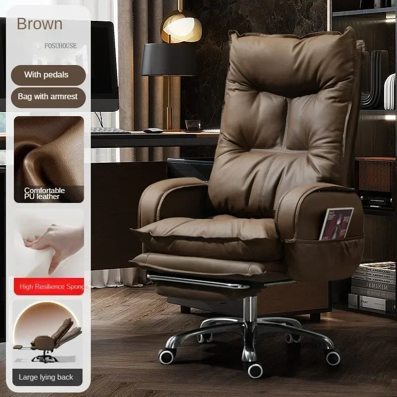 Modern Designer Armchairs Home Lazy Rolling Leather Office Chair Computer Swivel Gaming Accent Chairs Office Furniture k g