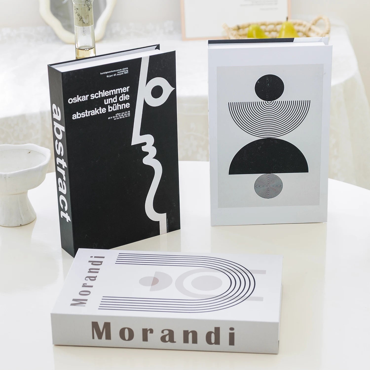 Foldable Faux Books Three-Piece Set for Couture Coffee Table Decor — Black | KIMLUD