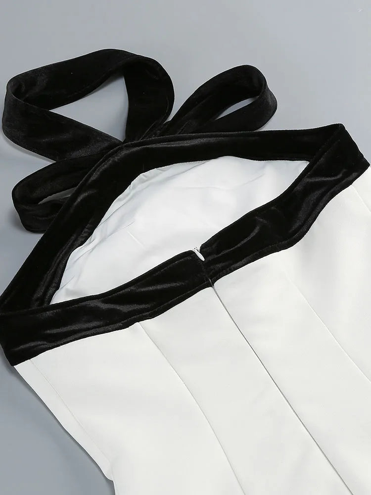 Mini Dress – Butterfly Bow Halter Neck – Polyester | KIMLUD