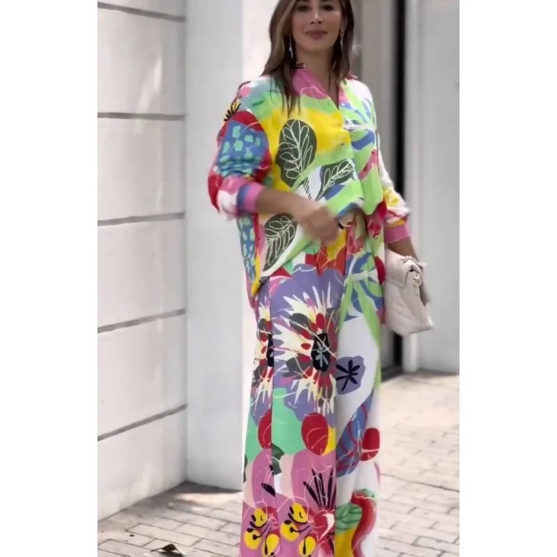 Two Piece Set – Color Print – Loose Silhouette – | KIMLUD