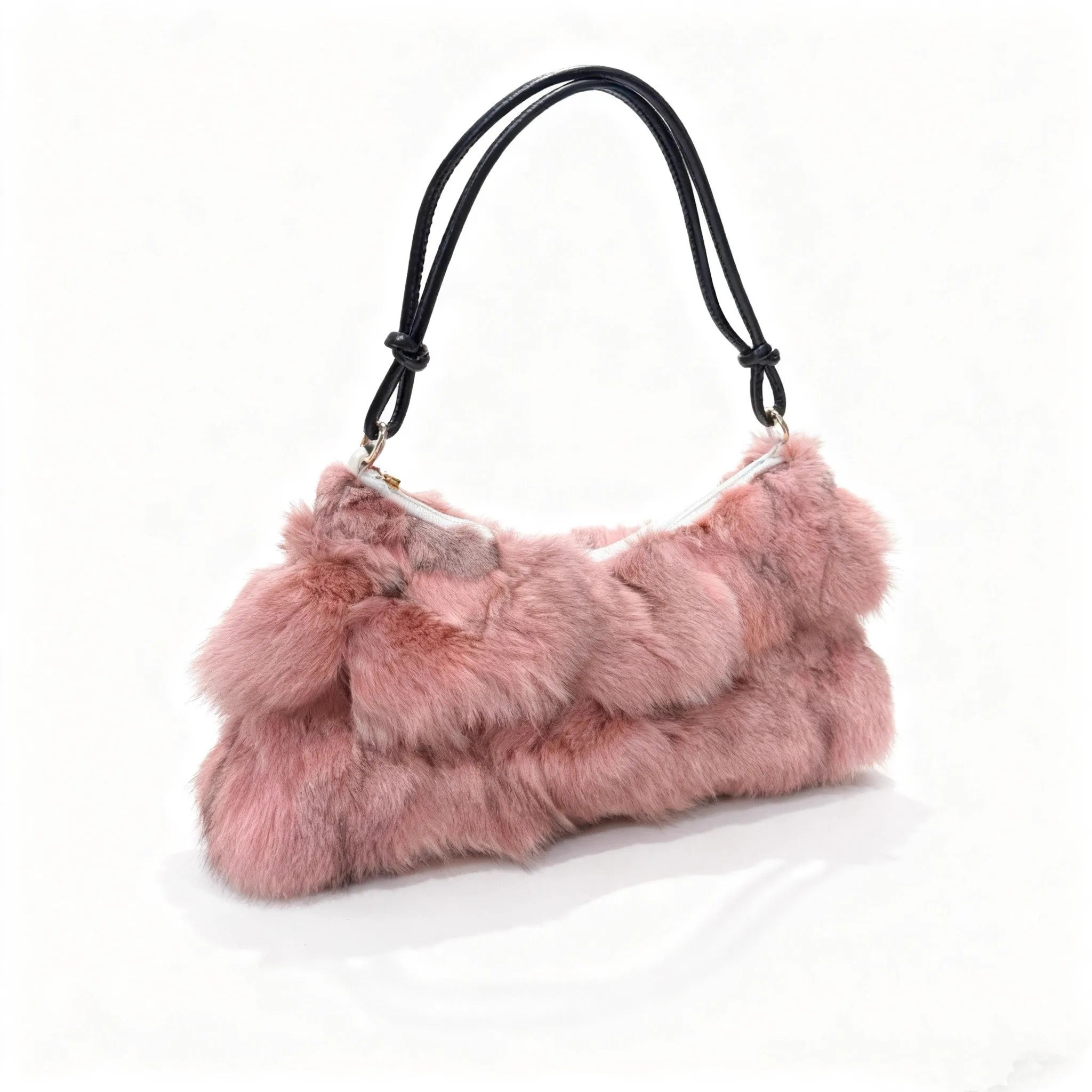 Winter Fox Fur Bag Women's  Bag Fashion  Handbag Ladies Bags Purses Women Shoulder Bag Real Silver Fox Fur Messenger Bags
