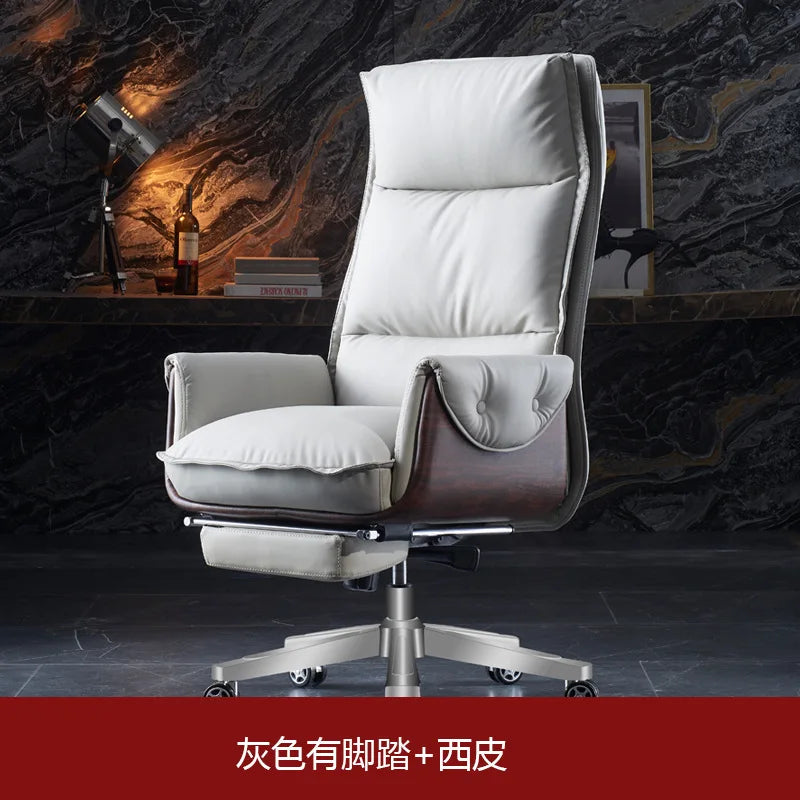Leather-Textured Chair Home Boss — Warm Taupe | KIMLUD