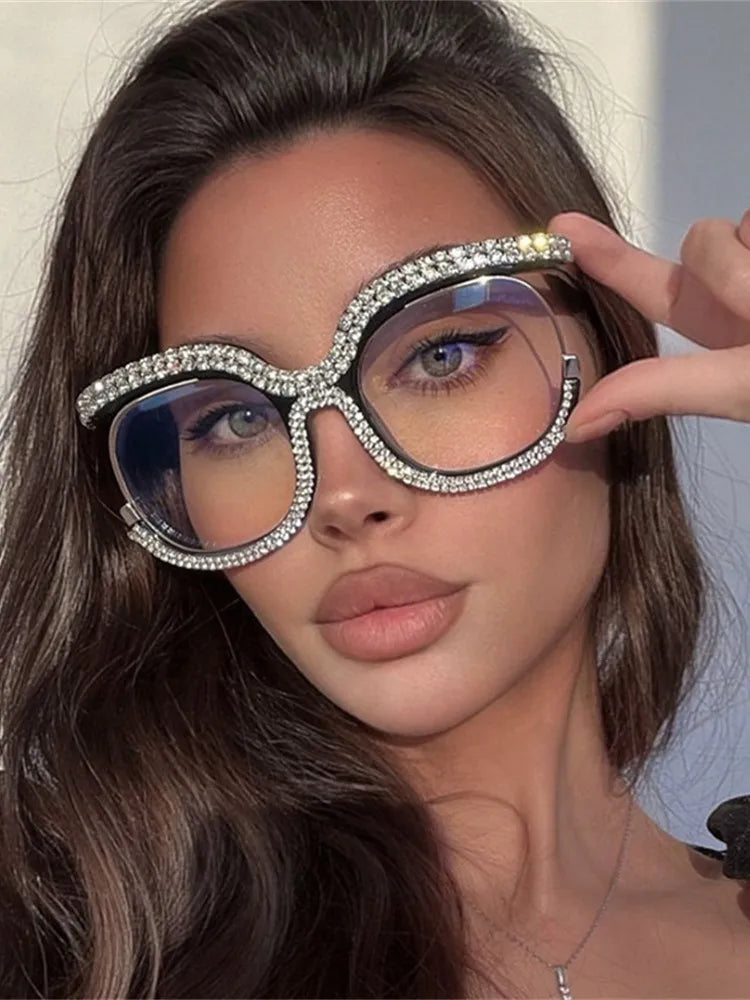 Glasses Anti-Blue Light Plastic Frame Retro Round — Rainbow Crystal | KIMLUD