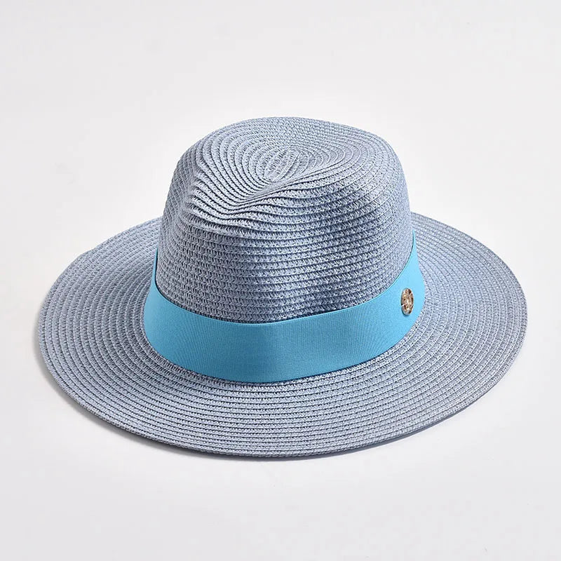 Panama Style Sun Hats Ribbon Decoration — Natural | KIMLUD