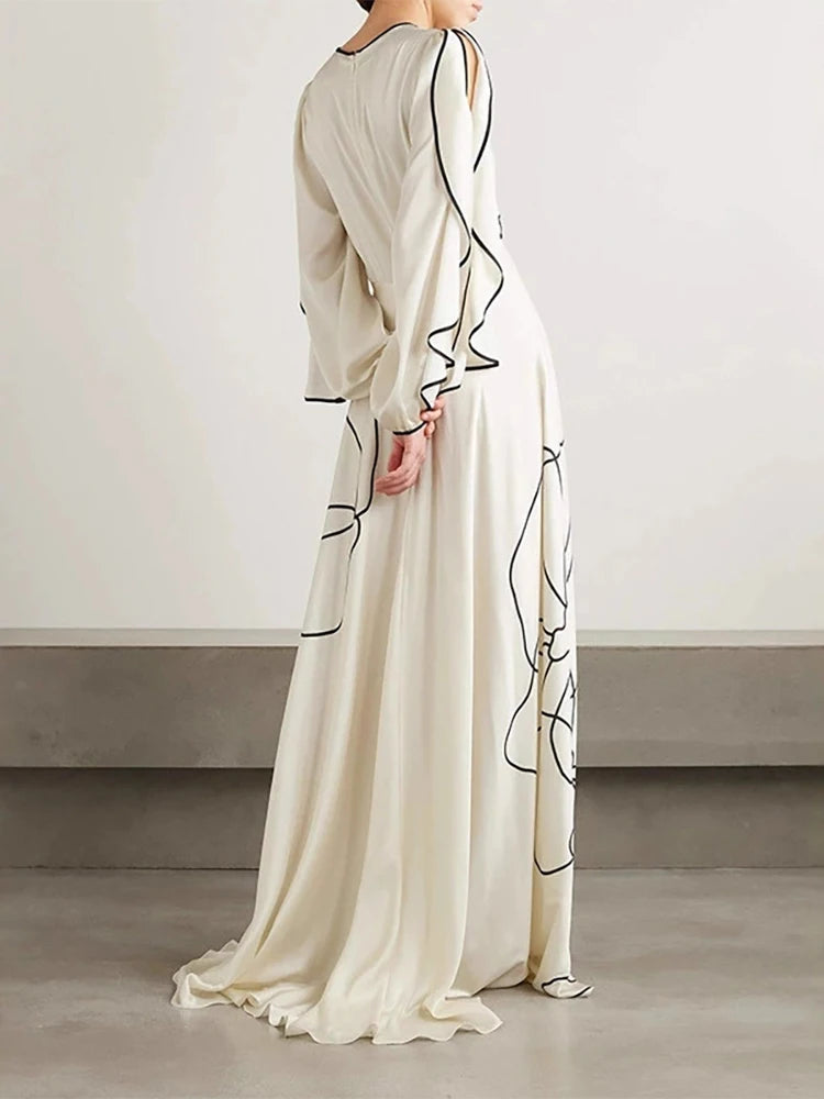 Dress – Boho Ruffled Maxi – Polyester – Floor-Length | KIMLUD