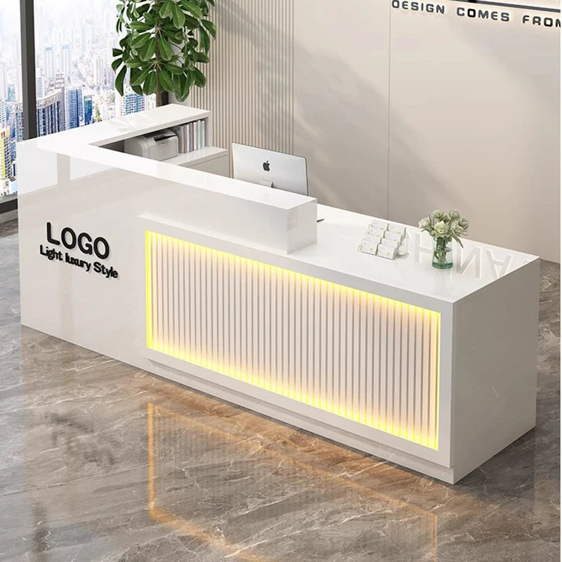 Contemporary Reception Desk Decor Set Customizable — Black | KIMLUD
