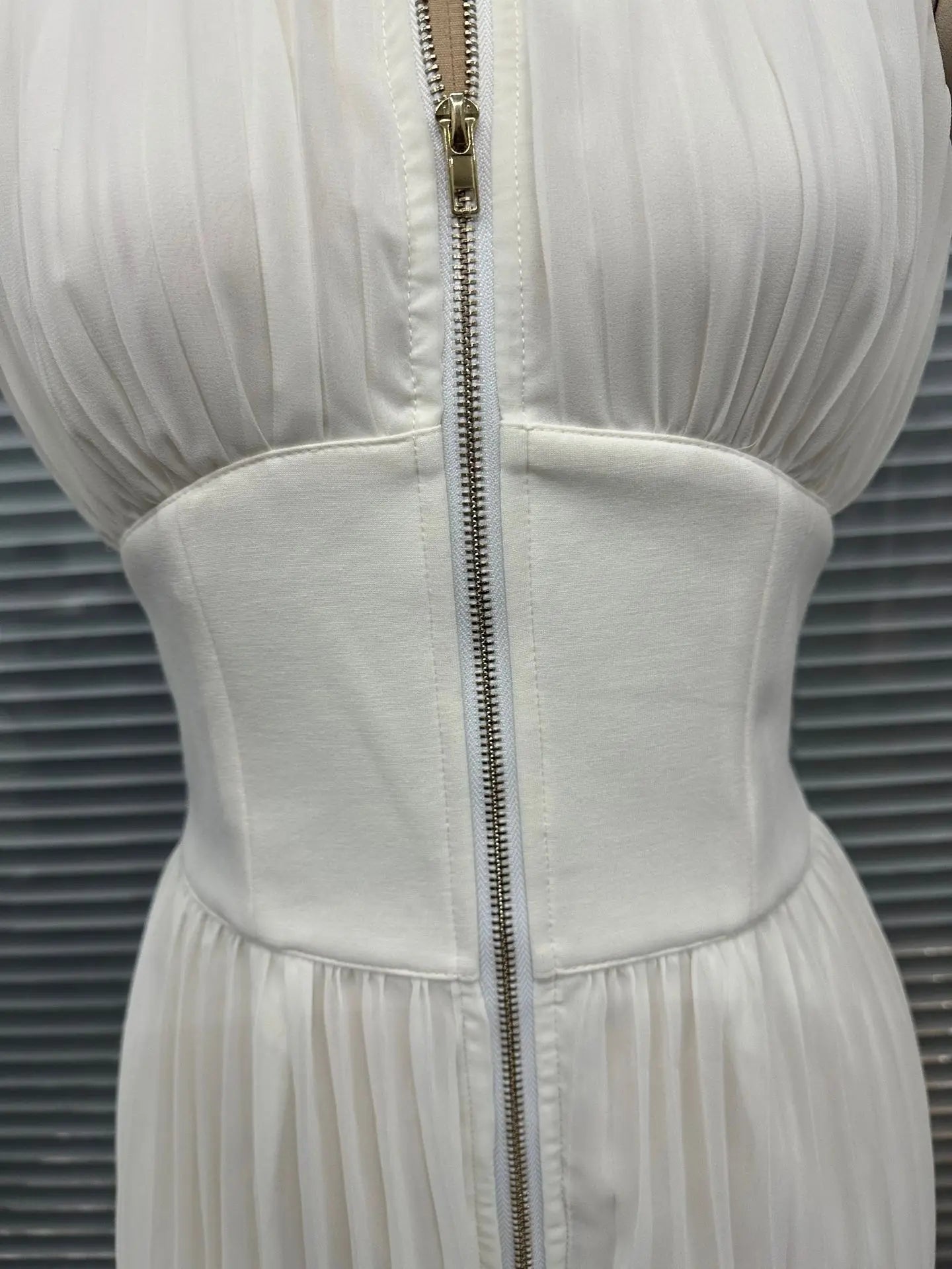 Spring Summer Women White Ruched Halter Jumpsuit Playsuit Wide Leg Romper