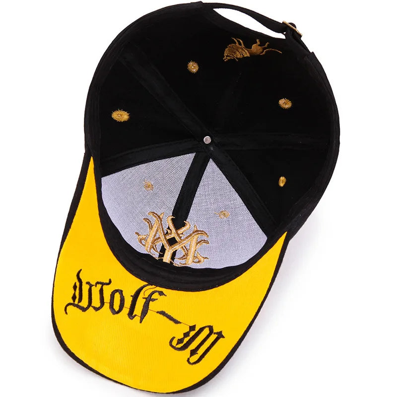 Cotton Baseball Cap Totem Embroidered — Black | KIMLUD