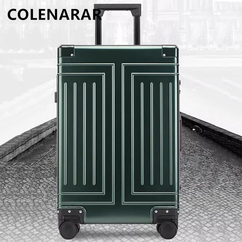 Aluminum Magnesium Alloy Boarding Box Suitcase — Black | KIMLUD