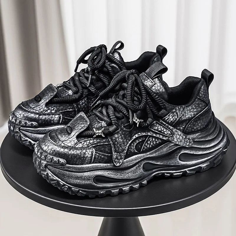 Men's Platform Sneakers – Height Increasing Cushioning – Canvas Lining | KIMLUD