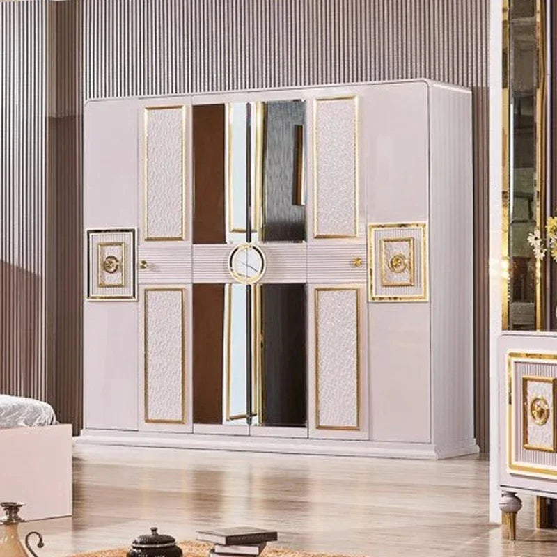 A Luxury Wooden Dressing Table With Mirror and Drawers Sets Furniture Modern Vanity Desk Makeup Dresser for Bedroom