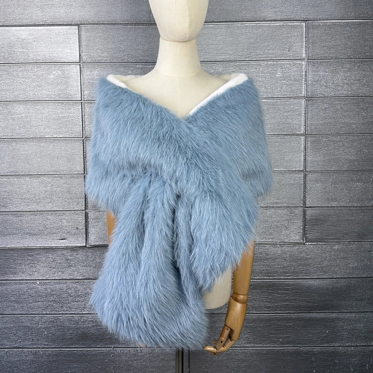 Faux Fur Scarf – Long Keep Warm – Black | KIMLUD