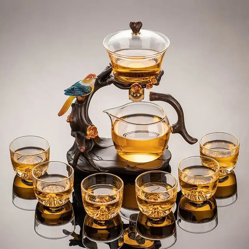 KIMLUD, 2024 New Glass Automatic Tea Set for Household Light Luxury High-end Teacup Magnetic Teapot Lazy Tea Maker, KIMLUD Womens Clothes