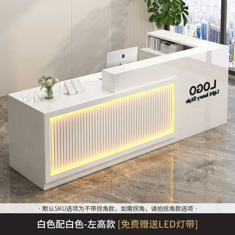 Contemporary Reception Desk Decor Set Customizable — Black | KIMLUD