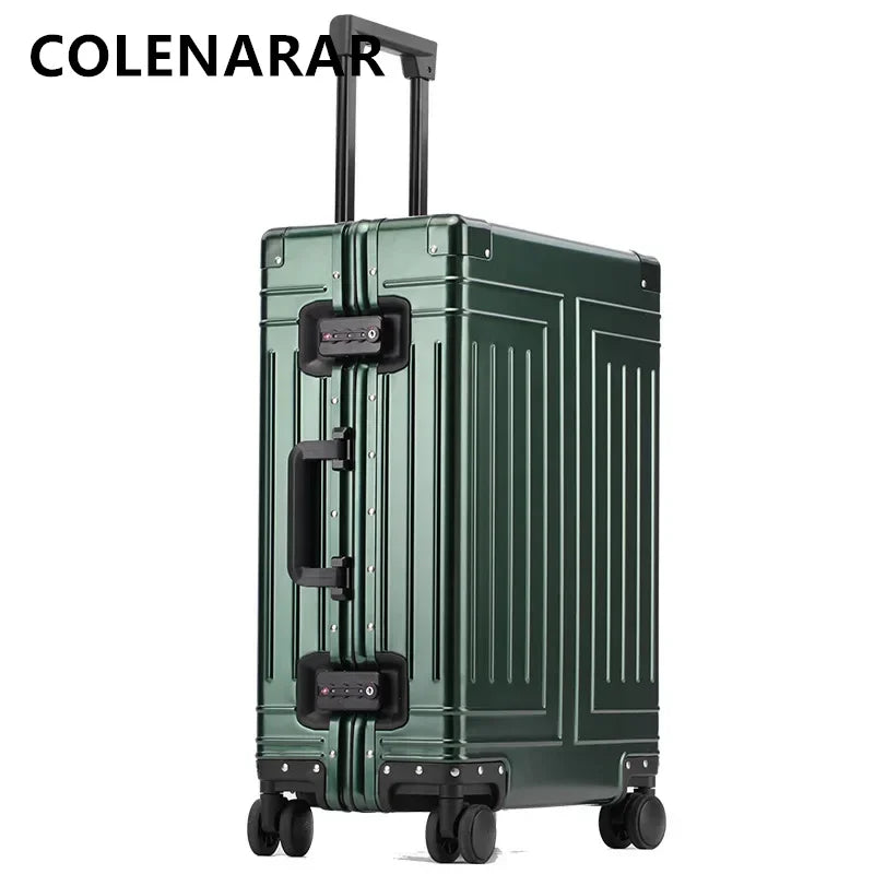 Aluminum Magnesium Alloy Boarding Box Suitcase — Black | KIMLUD