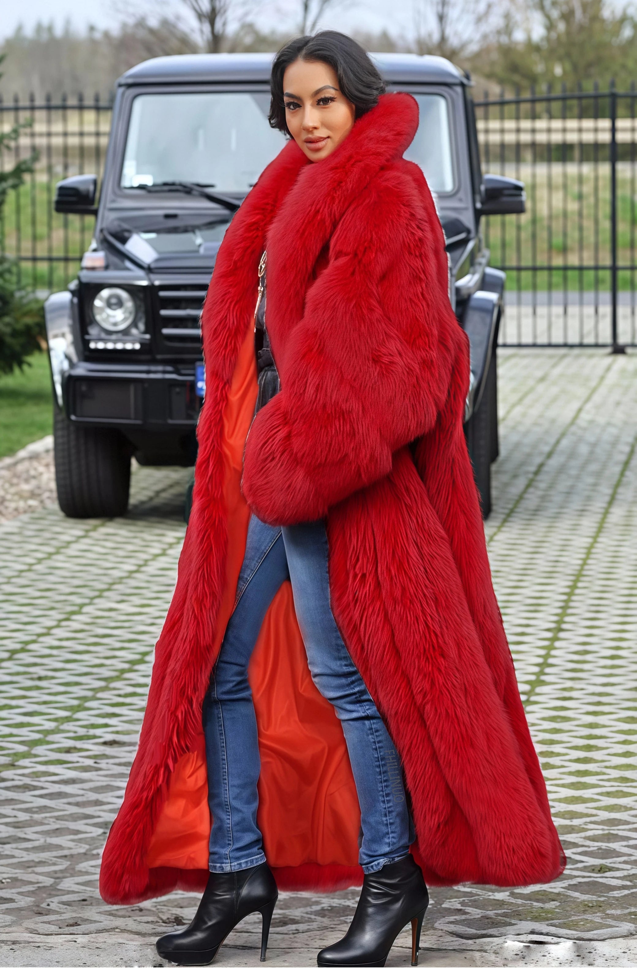 Chic Oriented Women's Faux Grass Outerwear Fashionable Casual Comfort Autumn-Winter Long Solid Color Lapel Faux Grass Coat