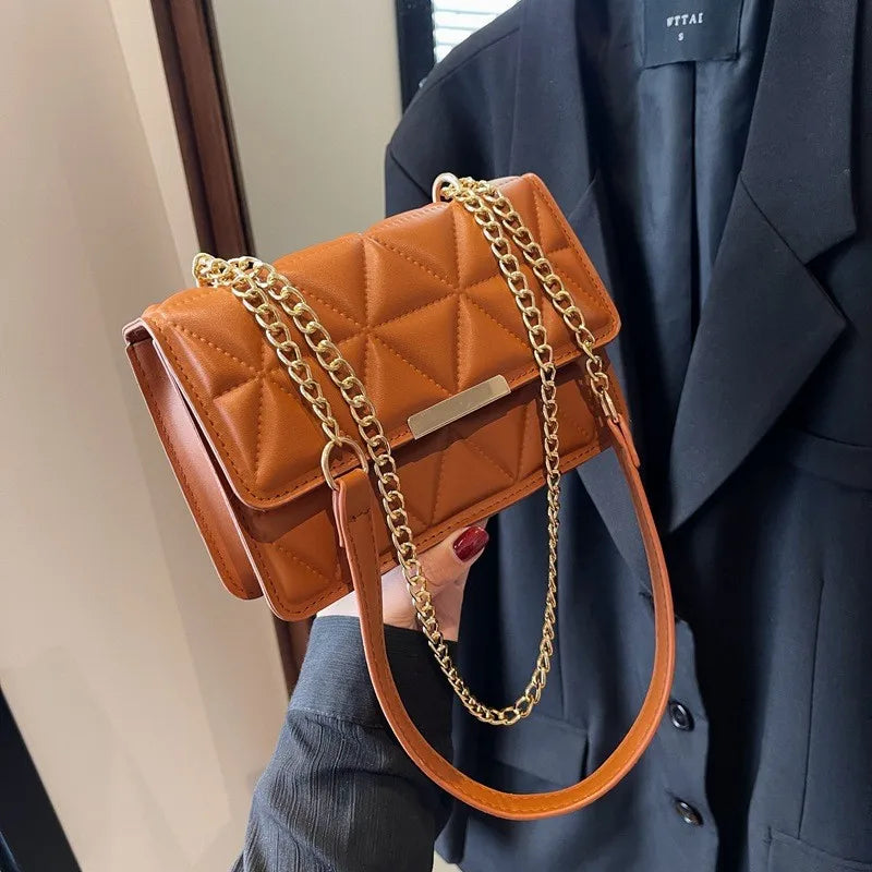 Trendy Quilted Chain Crossbody Shoulder Bag, Stylish Multi Color Small Square Purse, Chic & Perfect for Women's Everyday Use