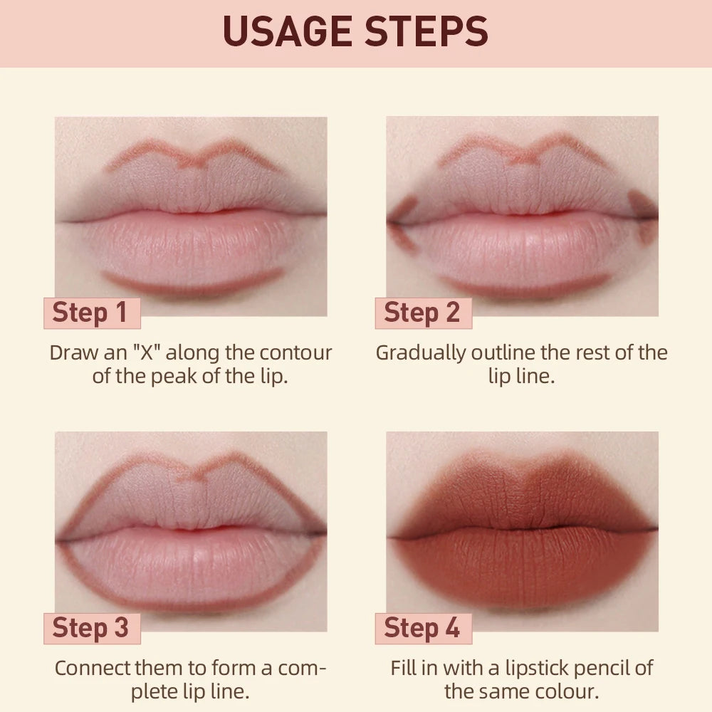 Matte Nude Lipstick Pen Set Lip Liner — Nude Pink | KIMLUD