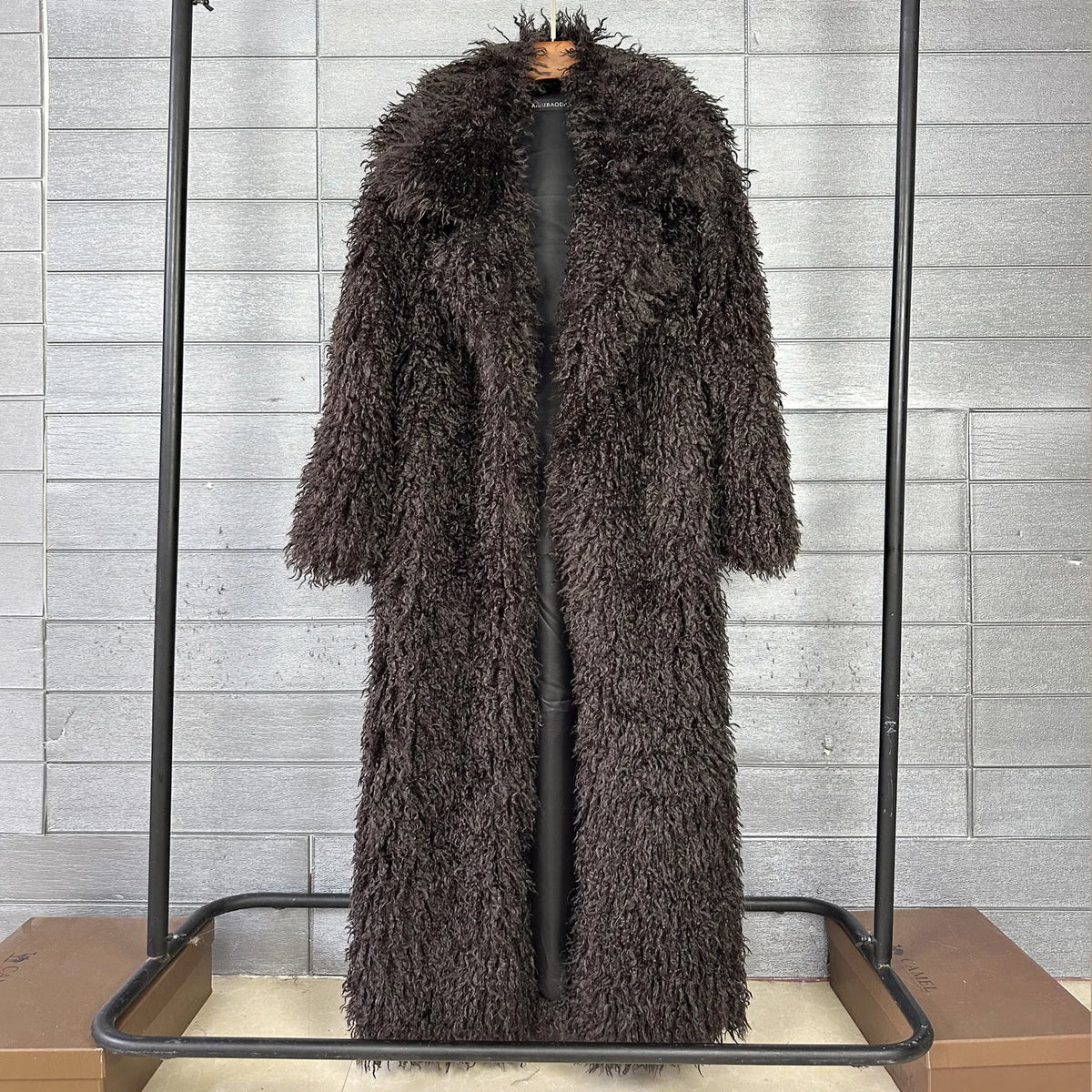 Faux Fur Coat – Long Overcoat – Artificial Fur – Rose Pink | KIMLUD