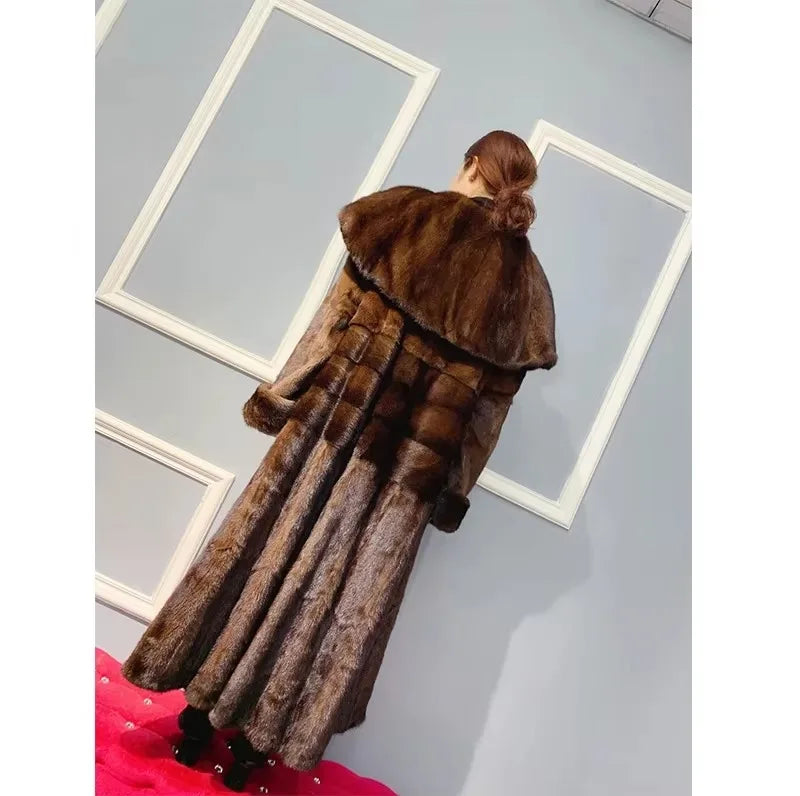 Mink Fur Coat – Real Mink Fur – Long Coat Silhouette | KIMLUD