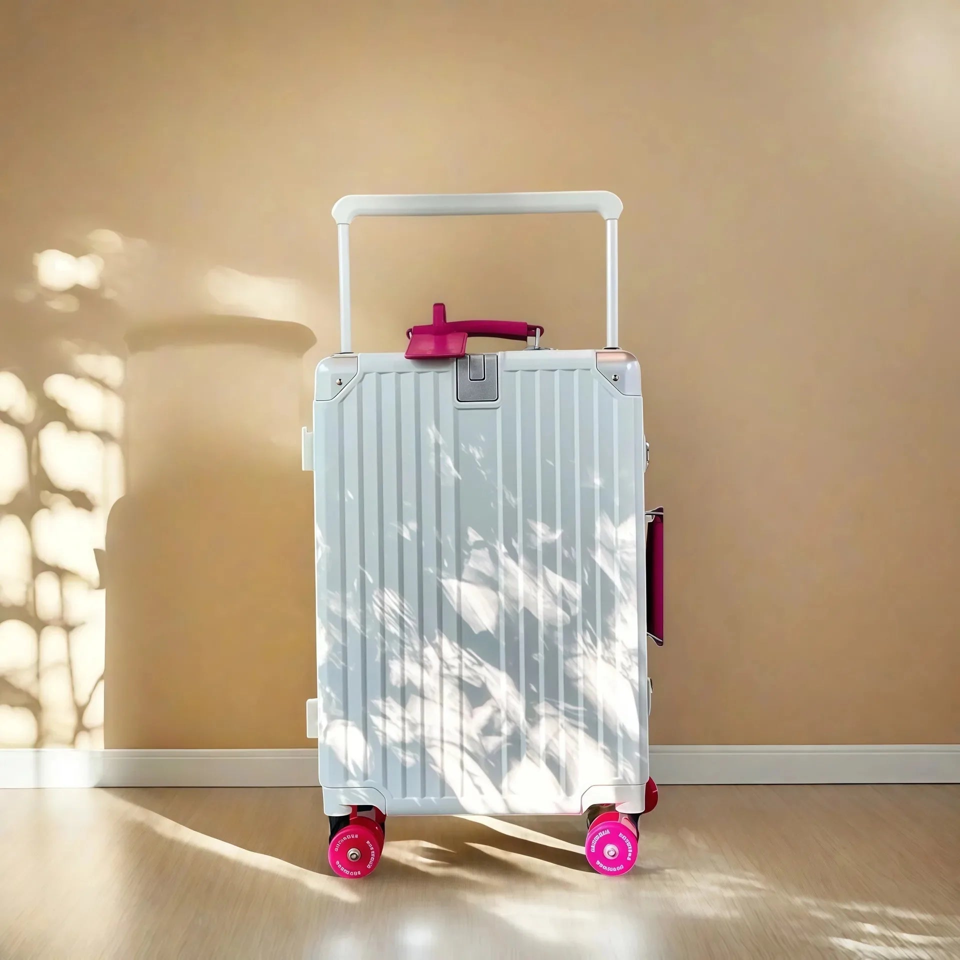 Wide Handlebar Travel Balance Trolley Suitcase with Colorful Silent Wheels TSA Lock Rolling Luggage Large Capacity PC Material