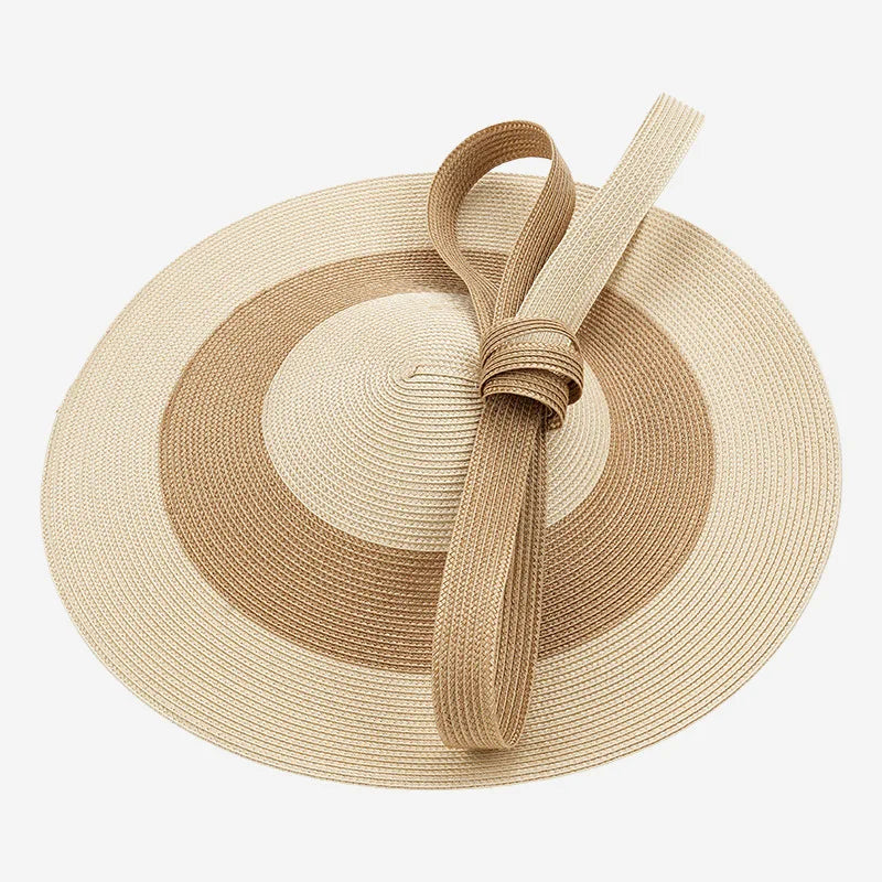 Straw Striped Fascinator Headpiece — Natural | KIMLUD