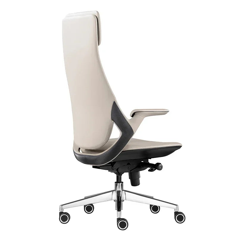 Leather Nordic Ergonomic Solid Office Chair — Blue | KIMLUD