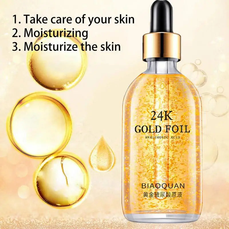 Gold Foil Hyaluronic Serum Hydration Brightening — Gold | KIMLUD
