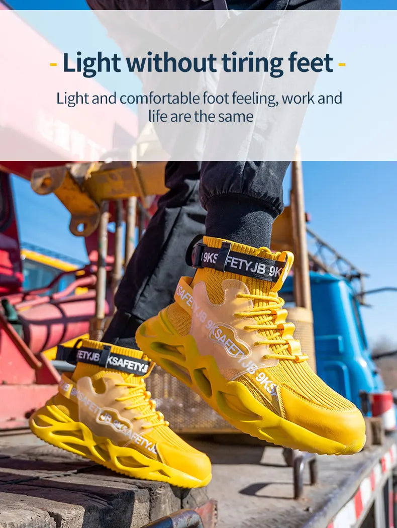Man Safety Shoes Puncture-Proof Work Sneakers Lightweight Work Shoes Men Steel Toe Shoes Safety Boots Indestructible Shoes