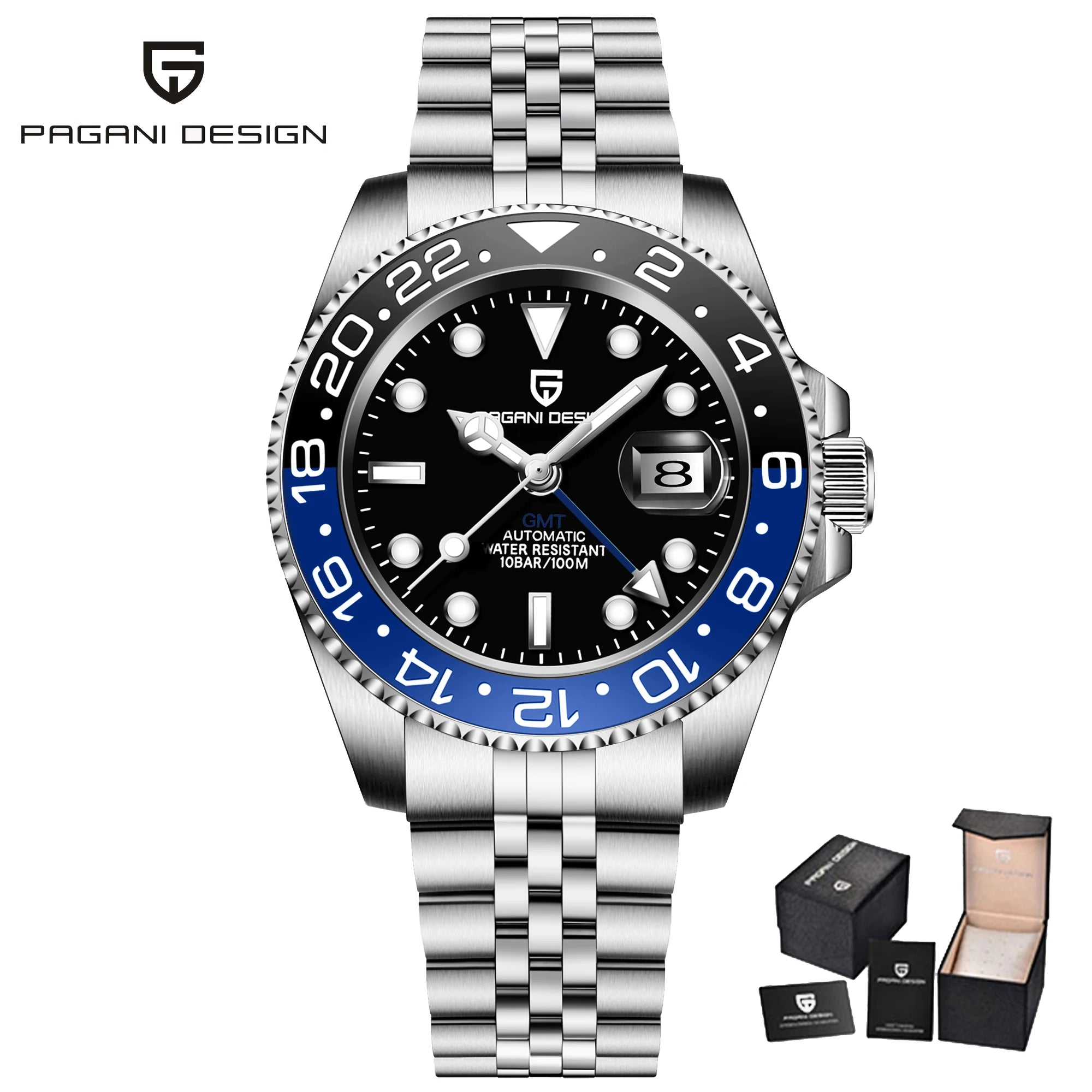 PAGANI DESIGN V3 New 40MM GMT WATCH Luxury Men Watch Ceramic bezel 100M Waterproof Luminous Sapphire Glass Men Mechanical Watch